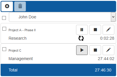 Project management time tracking - Timer